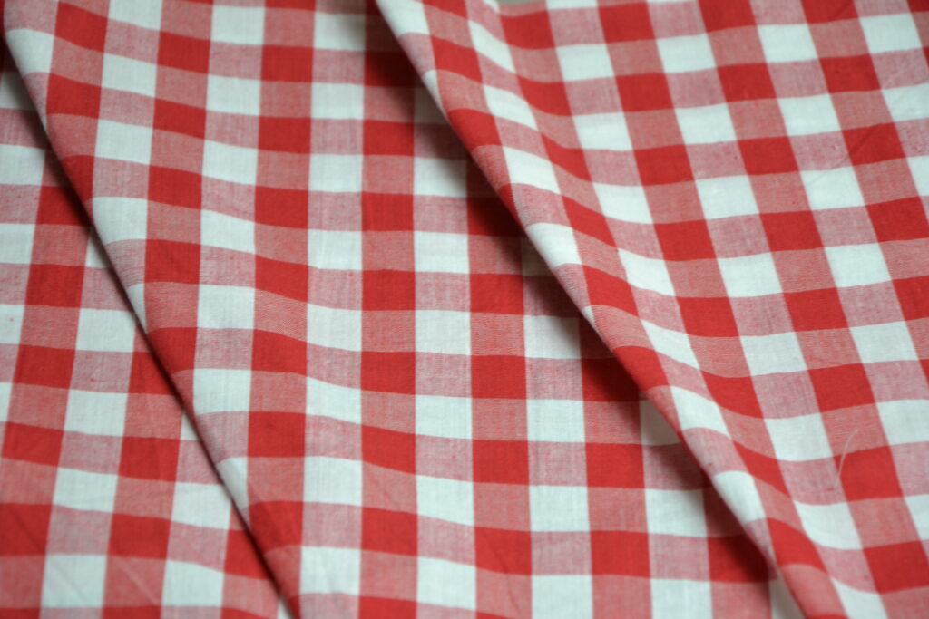 Тканина сорочкова клітинка #42 D2 червоний зображення